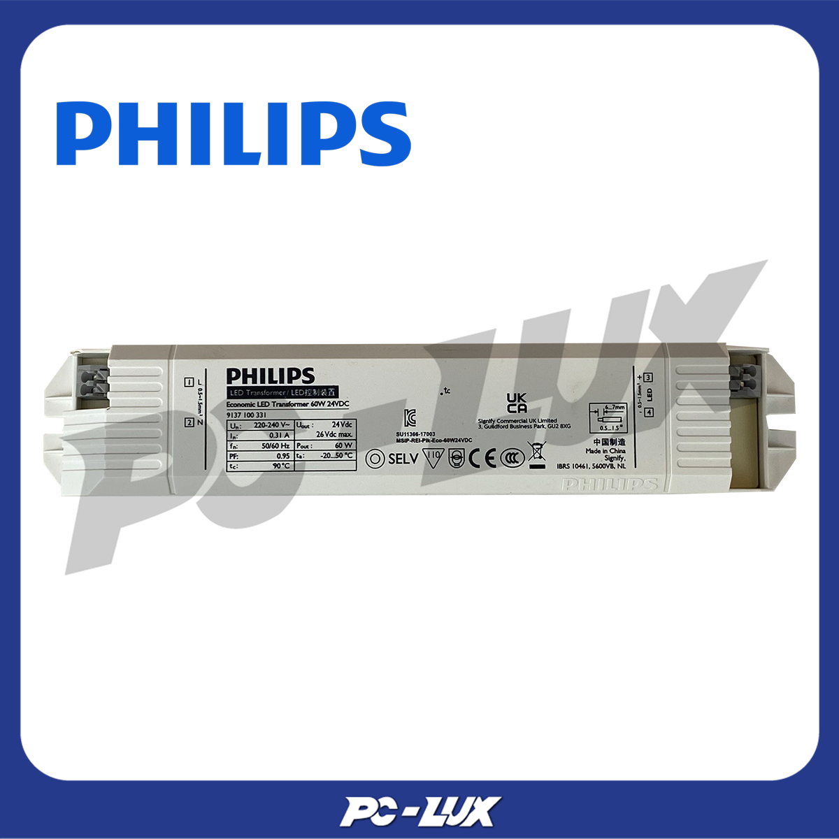 PHILIPS หม้อแปลงไฟฟ้า แอลอีดี Economic LED Transformer รุ่น 60W 24VDC