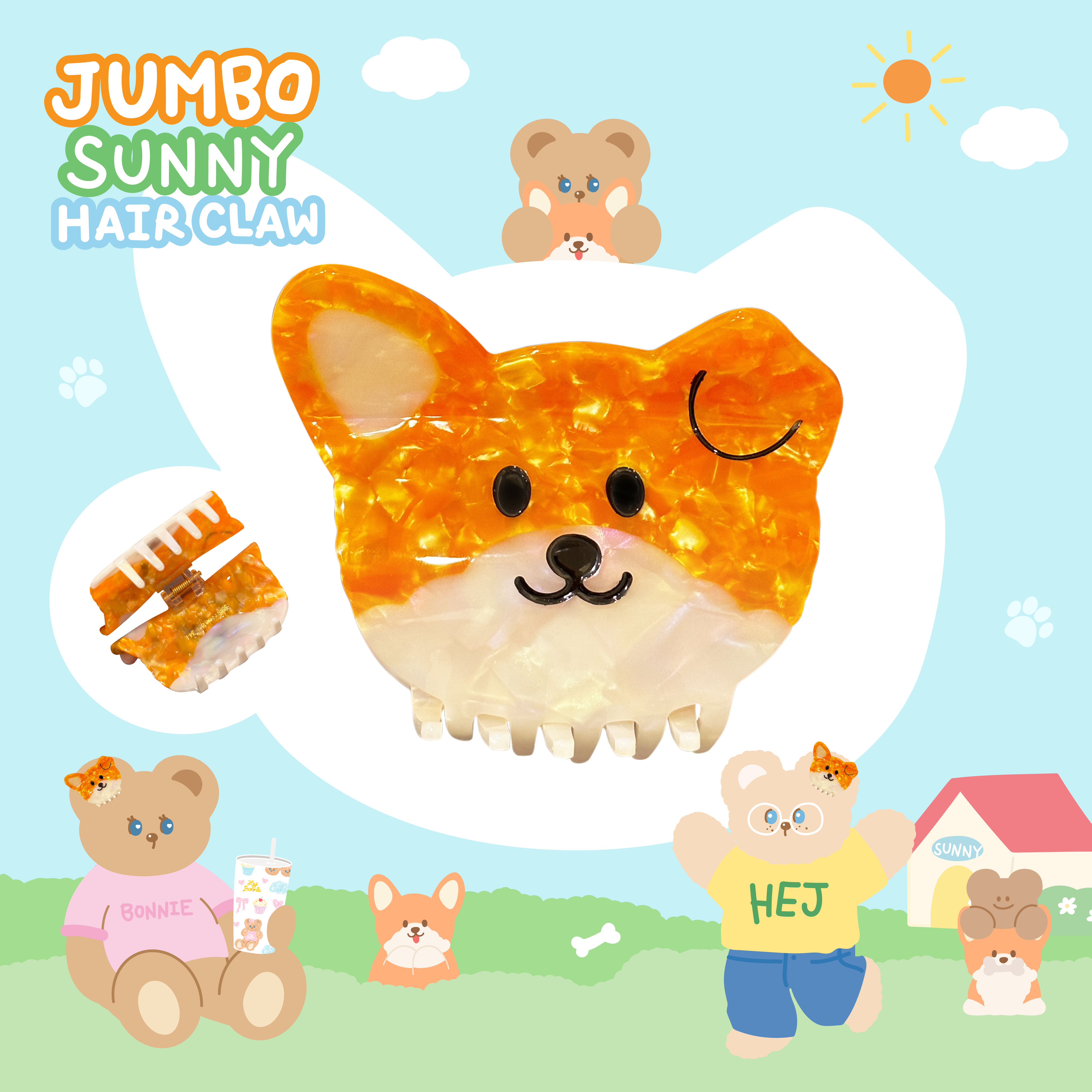 Jumbo Sunny Hair Claw l Hej Bonnie Official