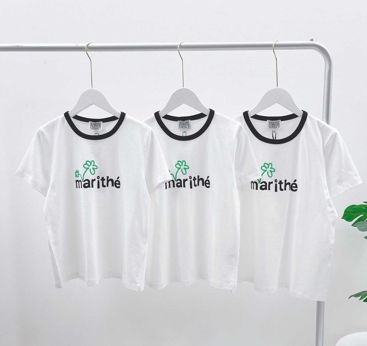 Marithe  Flower Logo Ringer Tee (White)