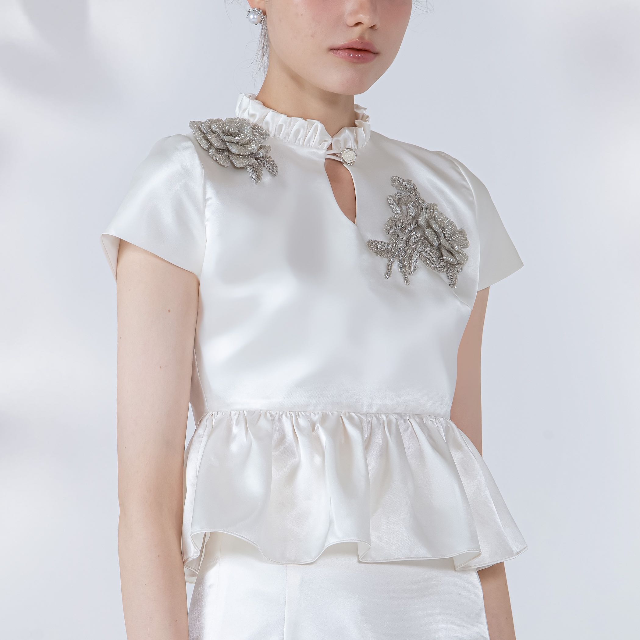 Ruffle Embroidery Top
