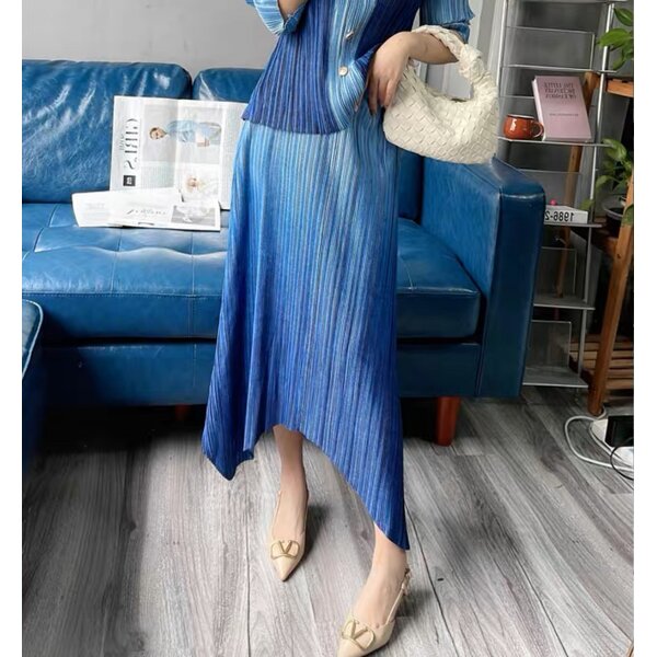 2MUAY รุ่น CX266S กระโปรงผู้หญิง กระโปรงพลีทคุณภาพ 2สี FREE SIZE ASYMMETRIC GRADIENT PLEAT SKIRT
