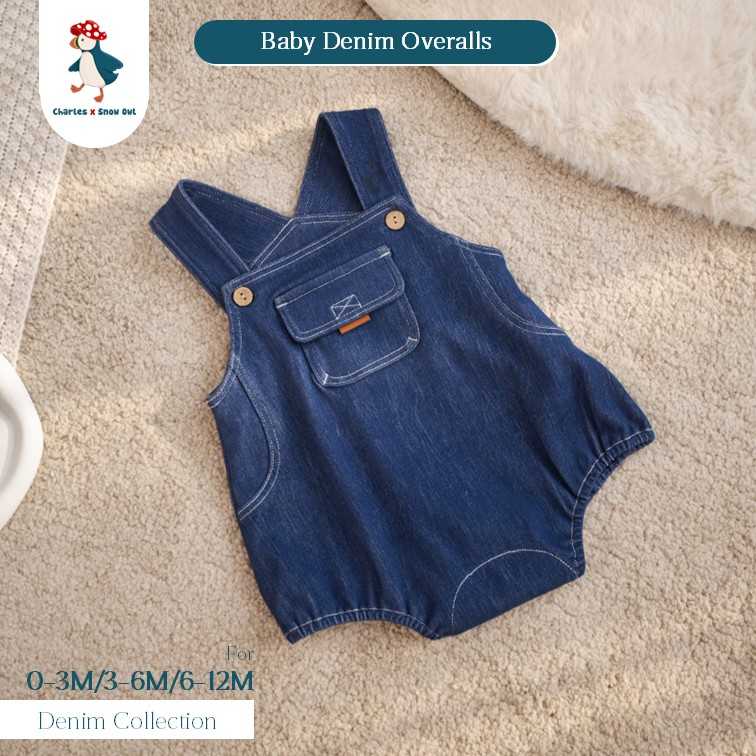 Charles x Snow Owl ชุดเอี๊ยมน่ารักๆ สำหรับเด็ก Denim Overalls