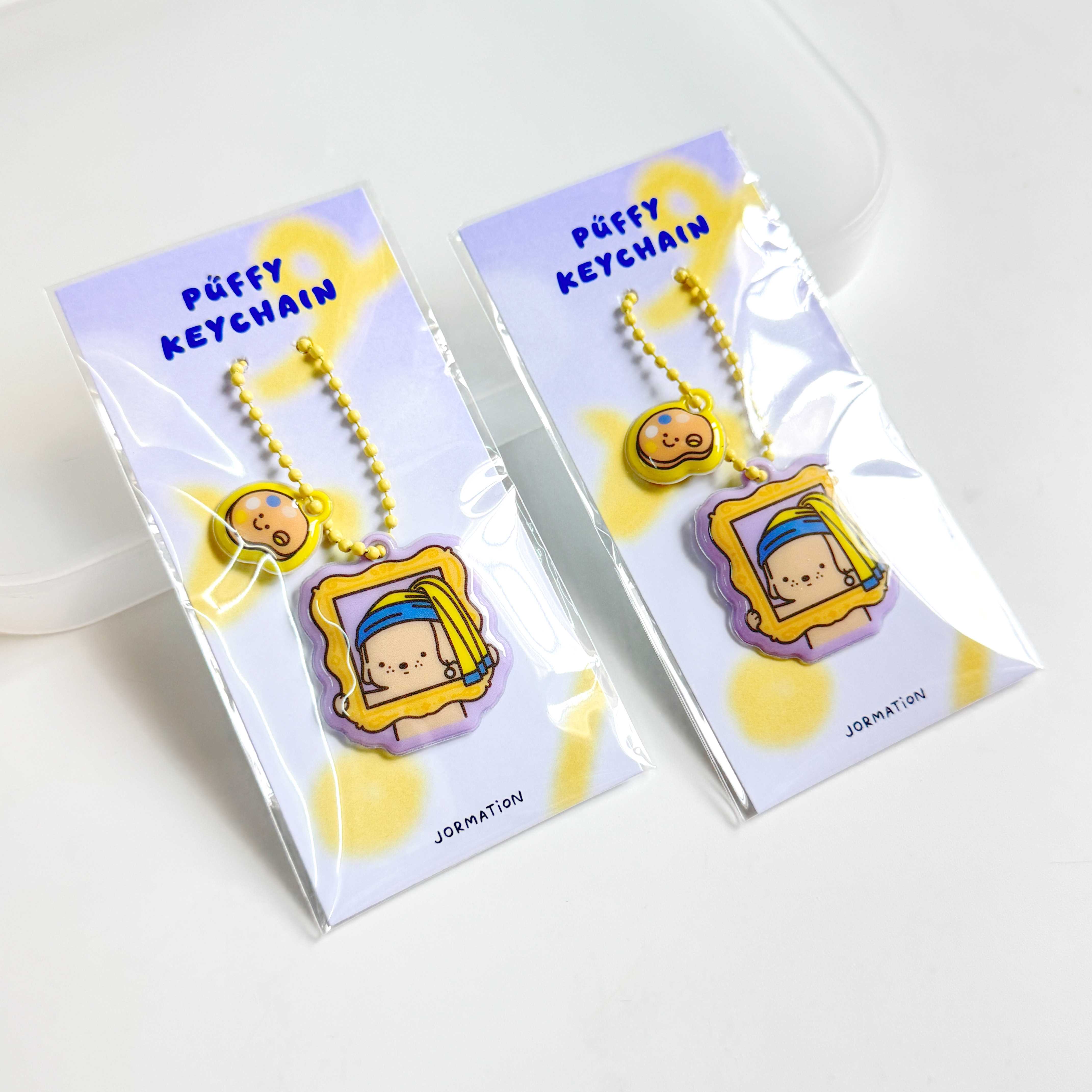 Art Painting Puffy Keychain พวงกุญแจน่ารัก ลายน้องหมา งานศิลปะ | Jormation