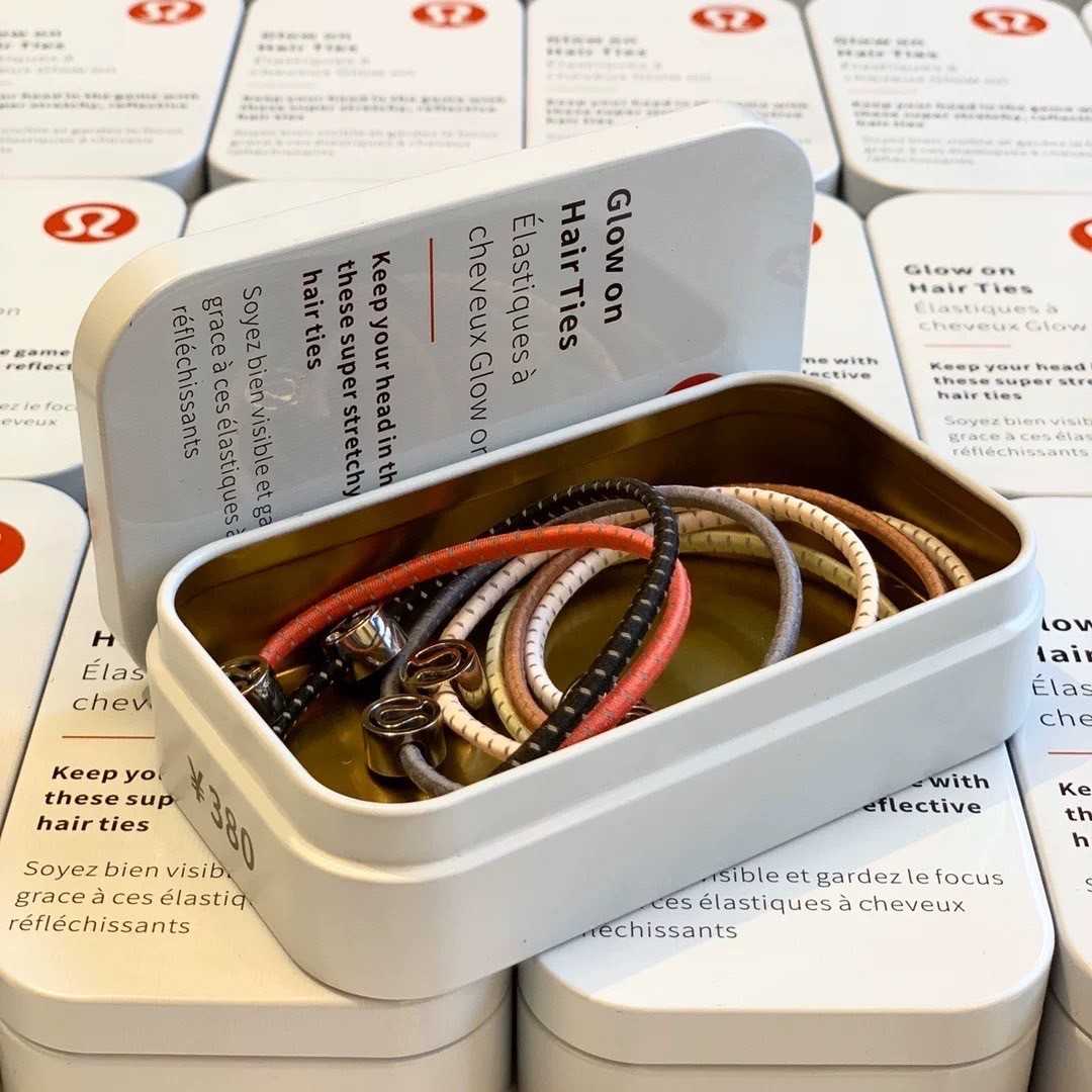 ( SALE ) LULULEMON GLOW ON HAIR TIES METAL BOX SET 
