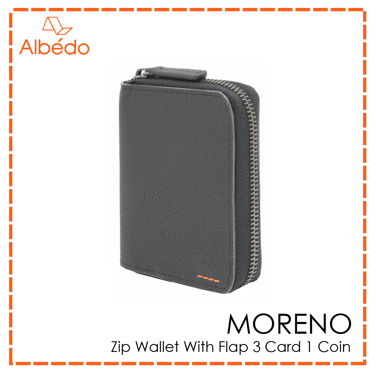 MORENO ZIP WALLET WITH FLAP 3 CARD 1 COIN-MN01499