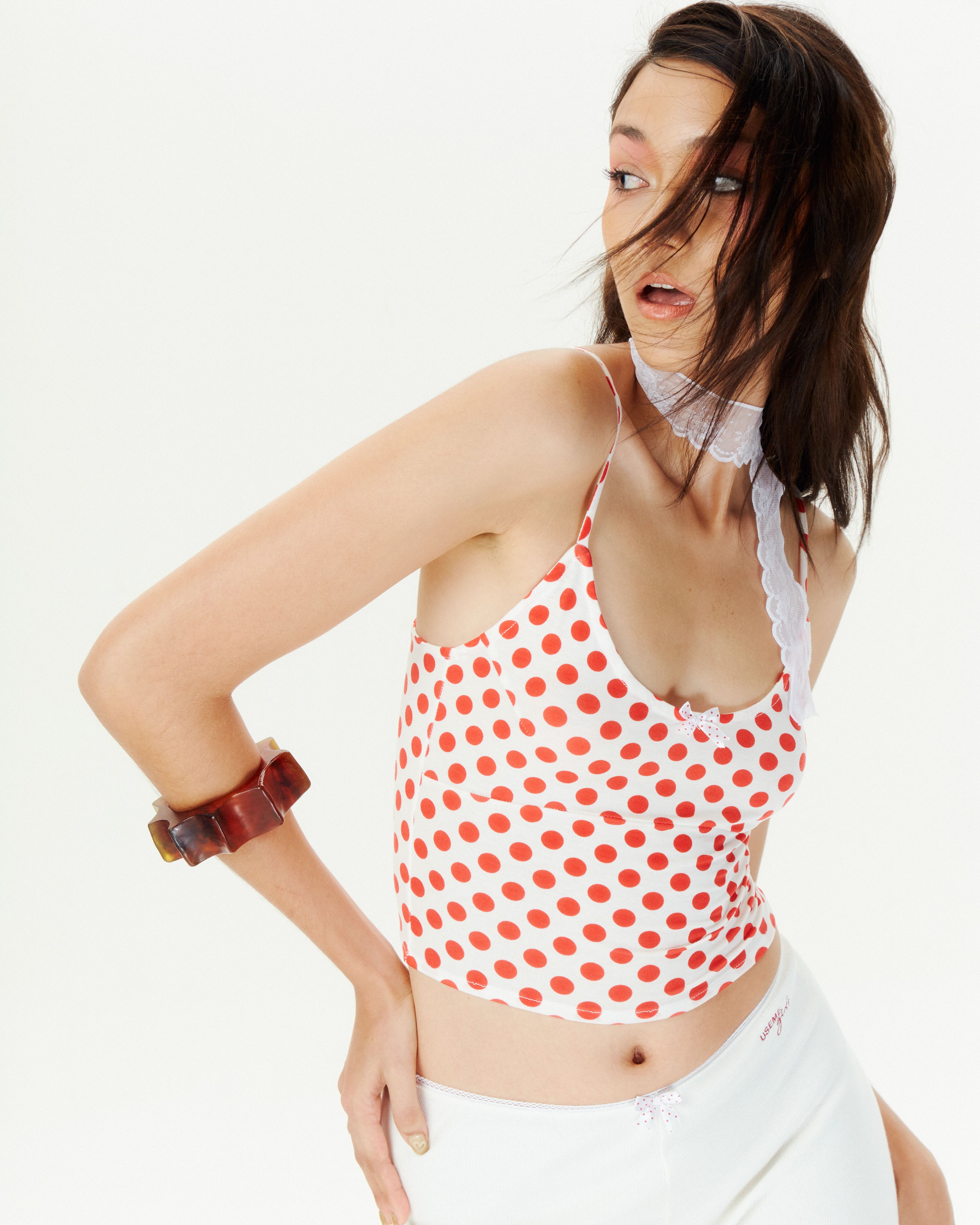 USEMEGIRLS.  POLKA DOT TANK TOP