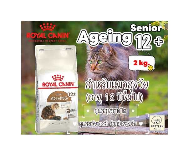 Royal Canin Ageing 12+ (Senior) อาหารเม็ดสำหรับแมวสูงวัยอายุ 12 ปีขึ้นไป (ขนาด 2 kg.)