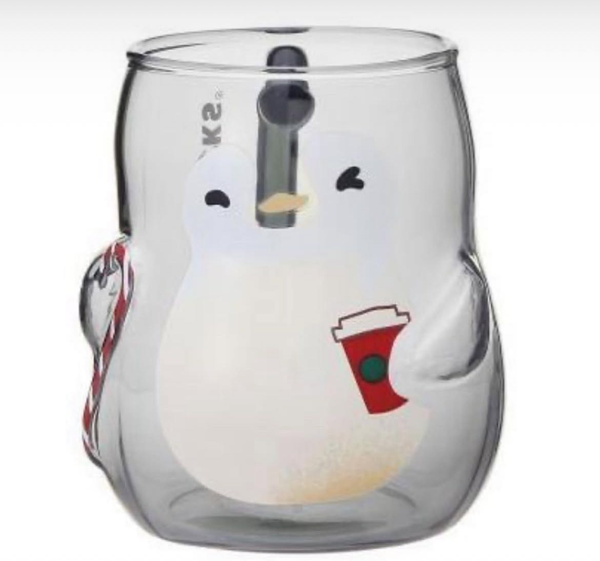 Japan Starbucks Penguin Glass Mug 355ml 