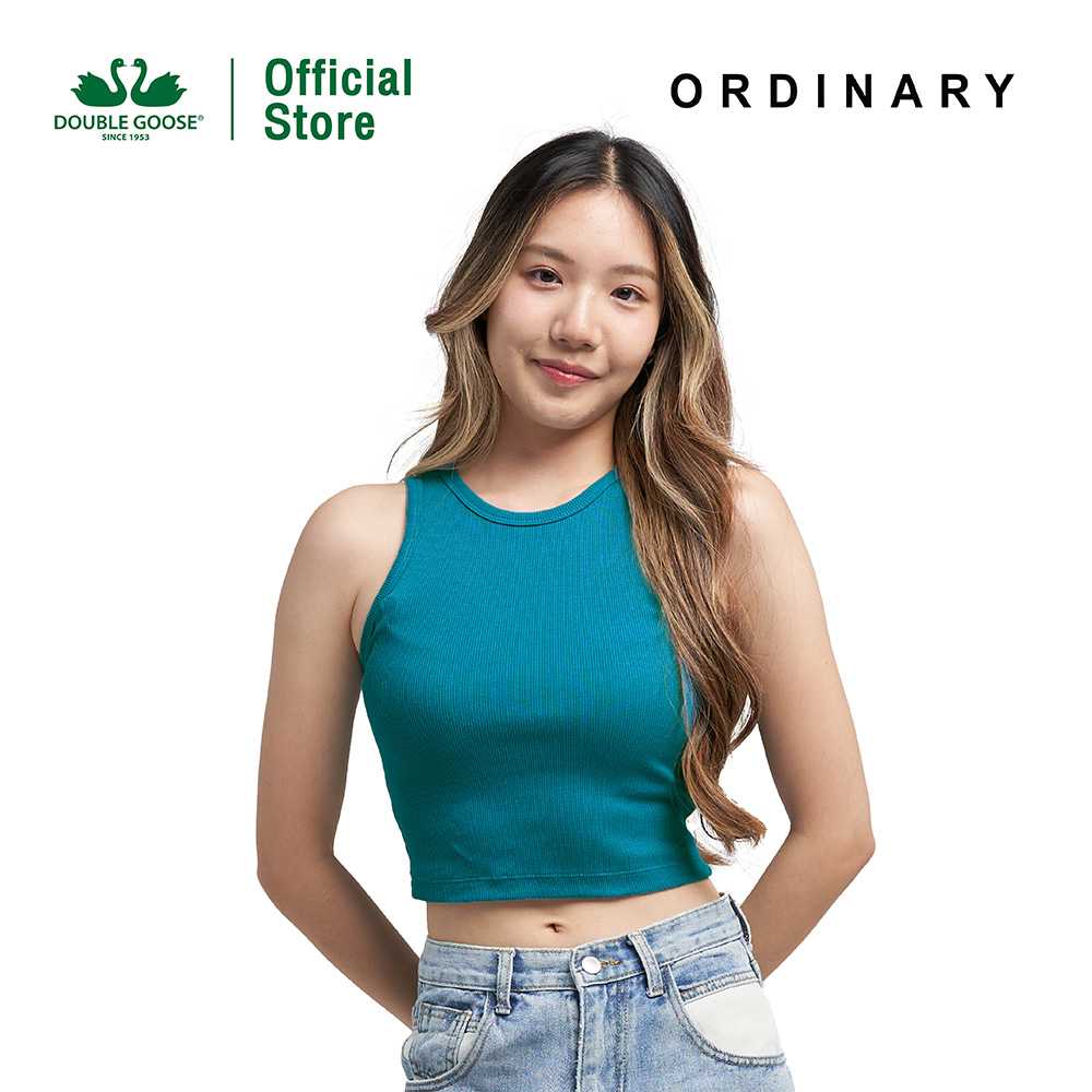 ห่านคู่ เสื้อกล้ามผู้หญิง เสื้อครอปผ้าร่อง รุ่น Ordinary