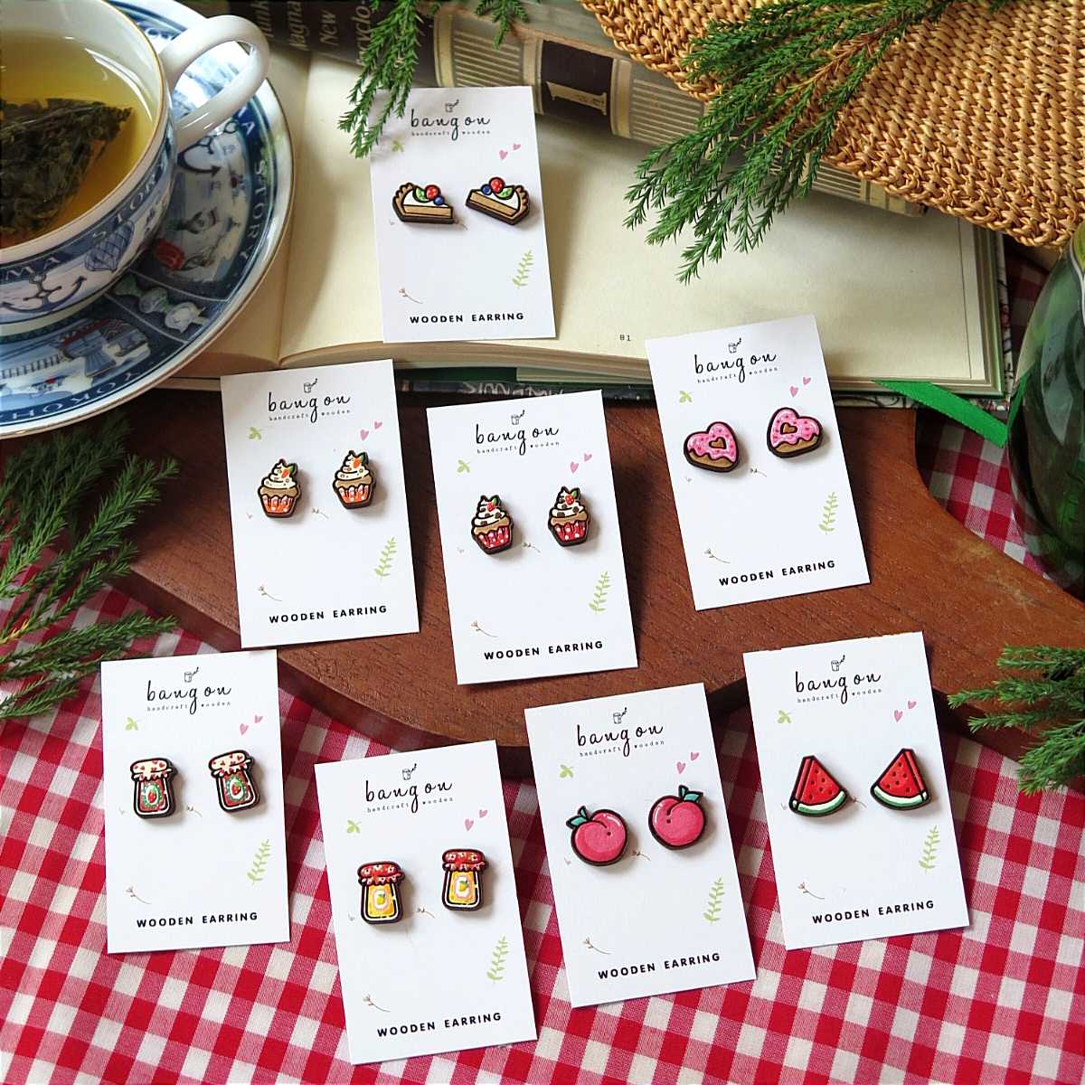 Wooden earring Chill Day Picnic