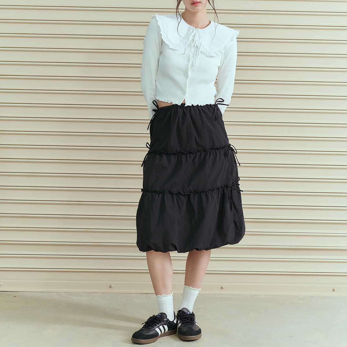 RINI - triple-layer ribbon skirt