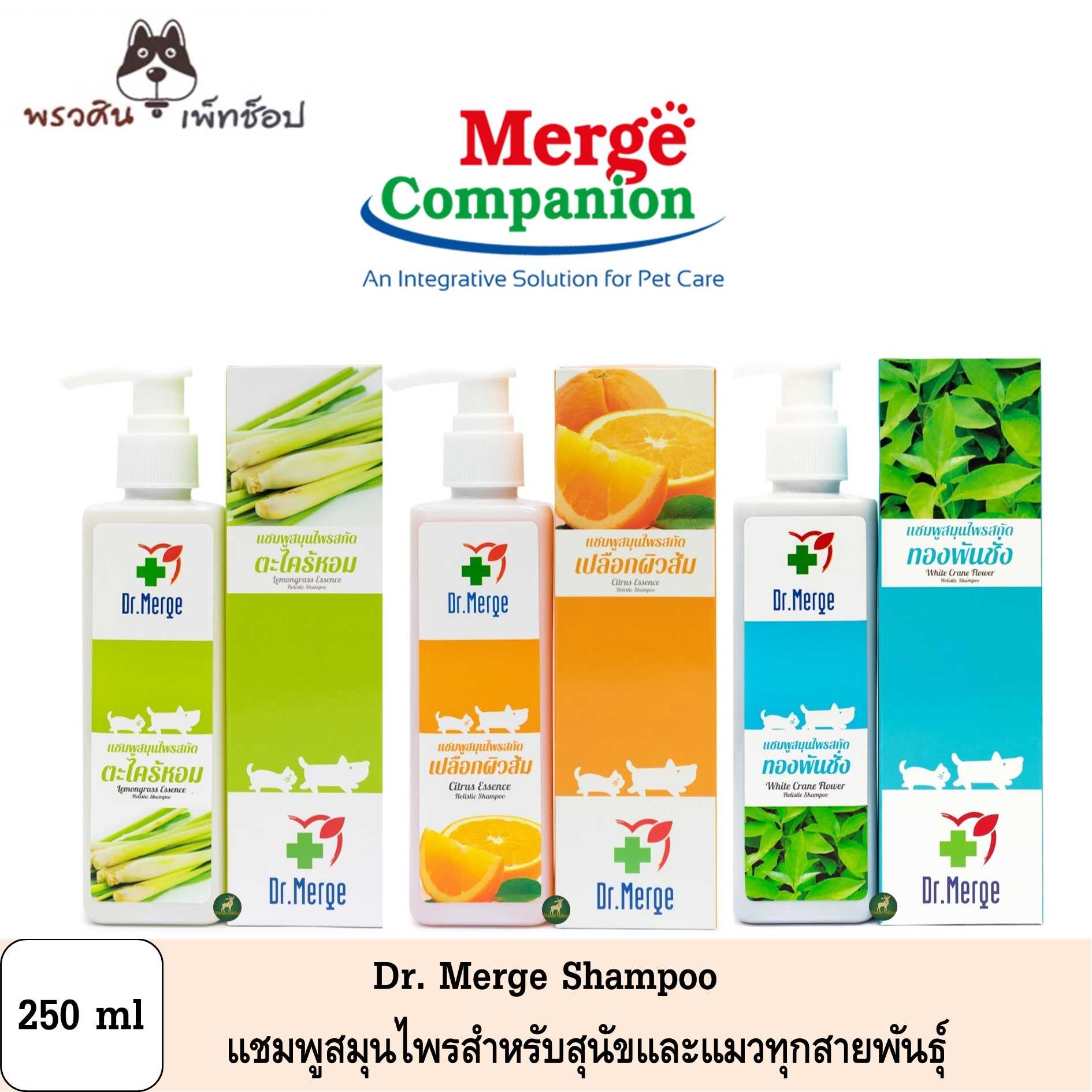 Dr.Merge แชมพูสมุนไพรสกัด ทองพันชั่ง เปลือกส้ม ตะไคร้หอม ขนาด 250 ml