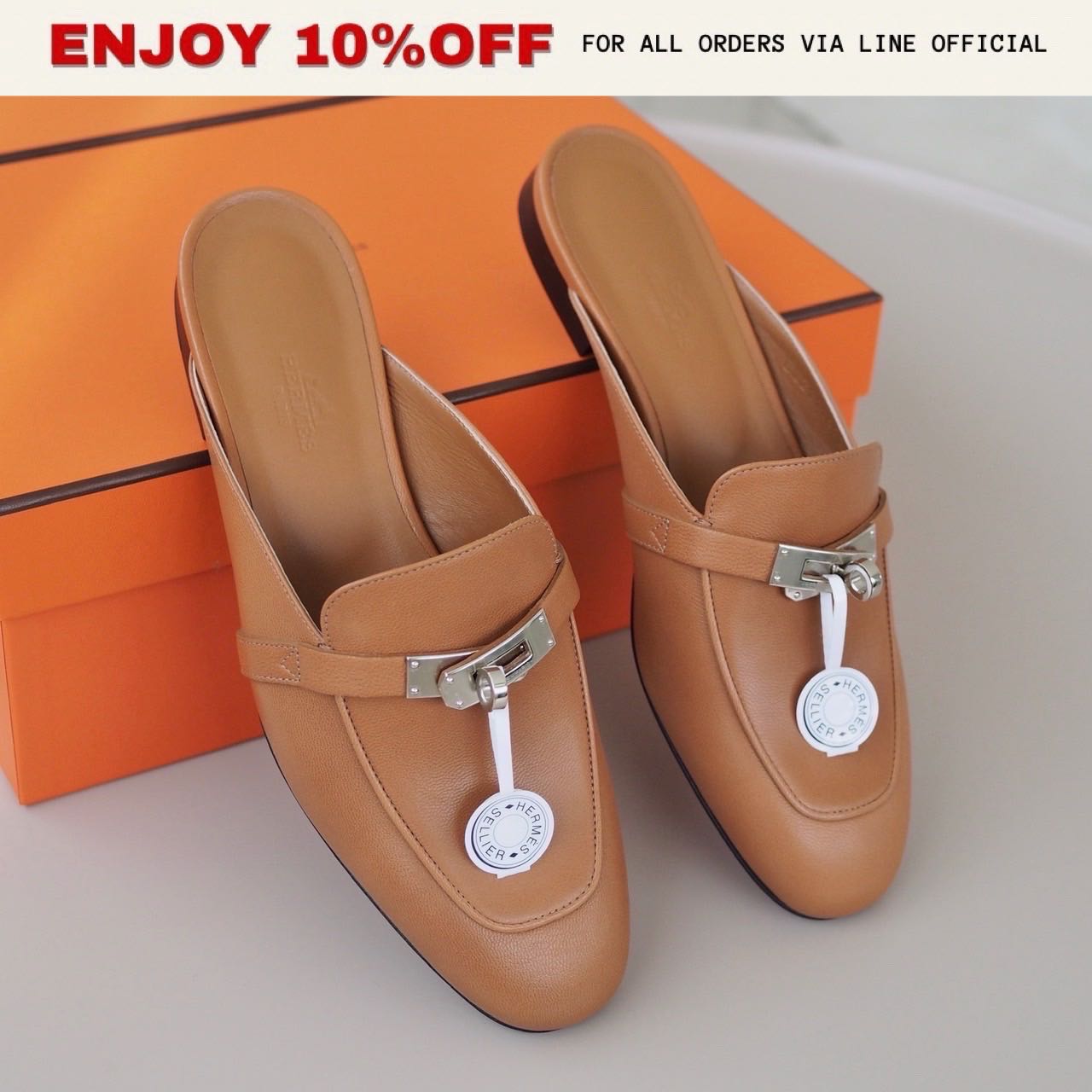 NEW! HERMES Oz Mule สี Naturel | Shoes