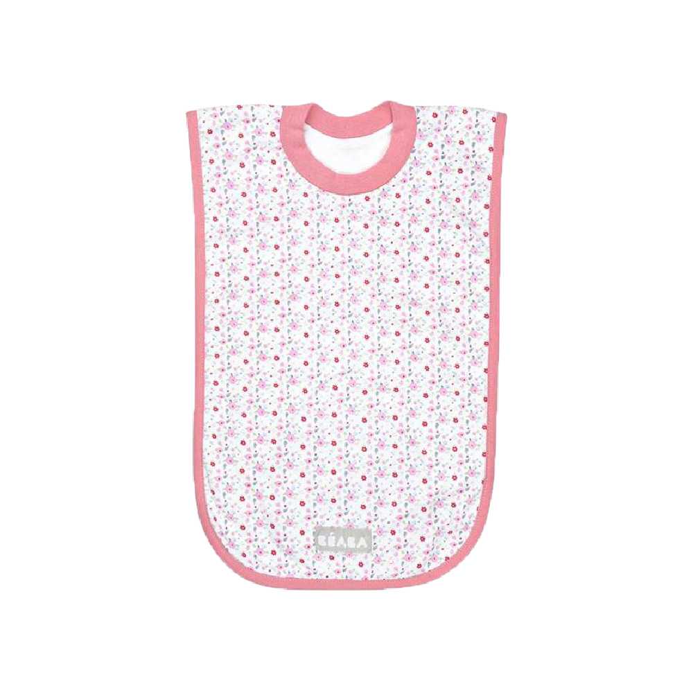 BEABA ผ้ากันเปื้อนคอตตอนแบบสวมหัว Cotton Bib - Flowers