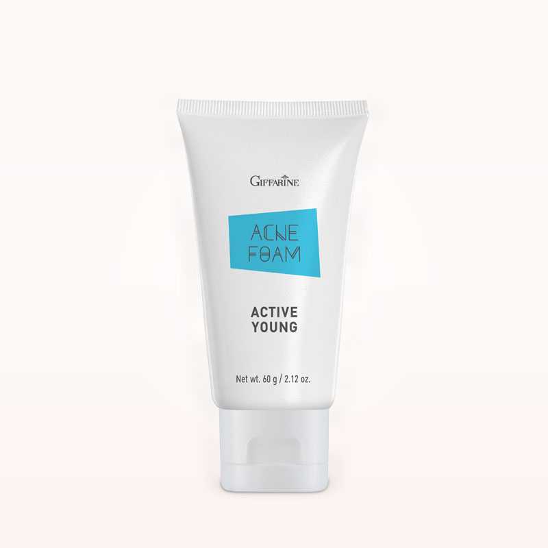 โฟมล้างหน้าป้องกันสิว กิฟฟารีน แอคทีฟ ยัง (60 กรัม) | Giffarine Active Young Acne Foam (60 grams)