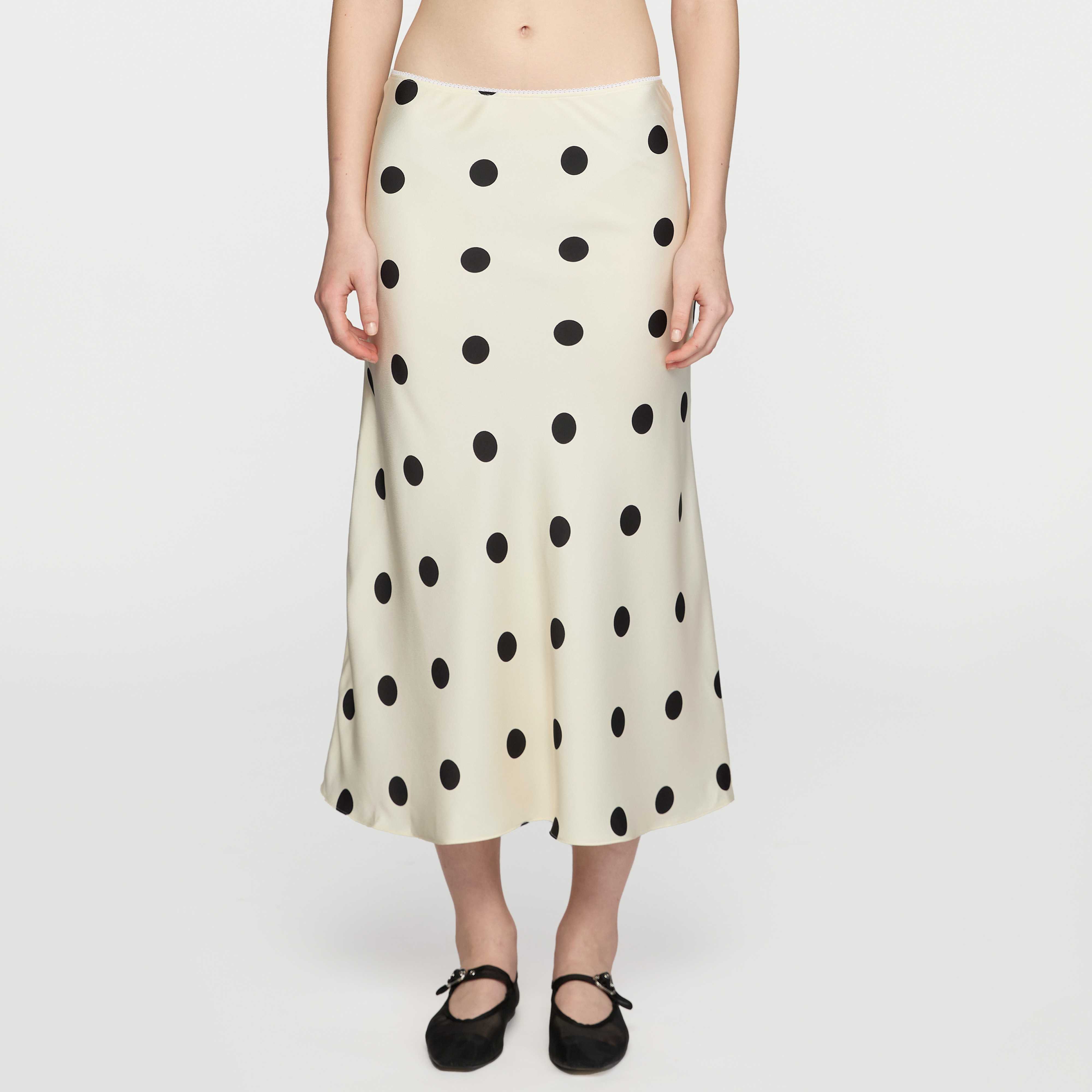OFF WHITE POLKA DOT MIDI SKIRT
