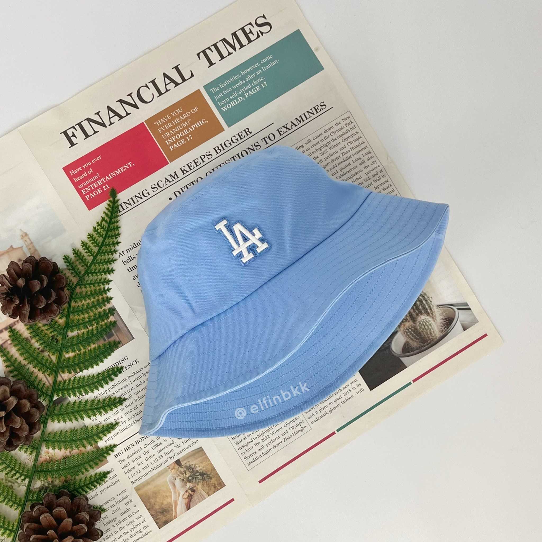 🔥Sale🔥​MLB Wappen Bucket hat NY/LA  หมวกปีก หมวกบักเก็ต สีขาว สีดำ สีฟ้า สีเบจ สีครีม