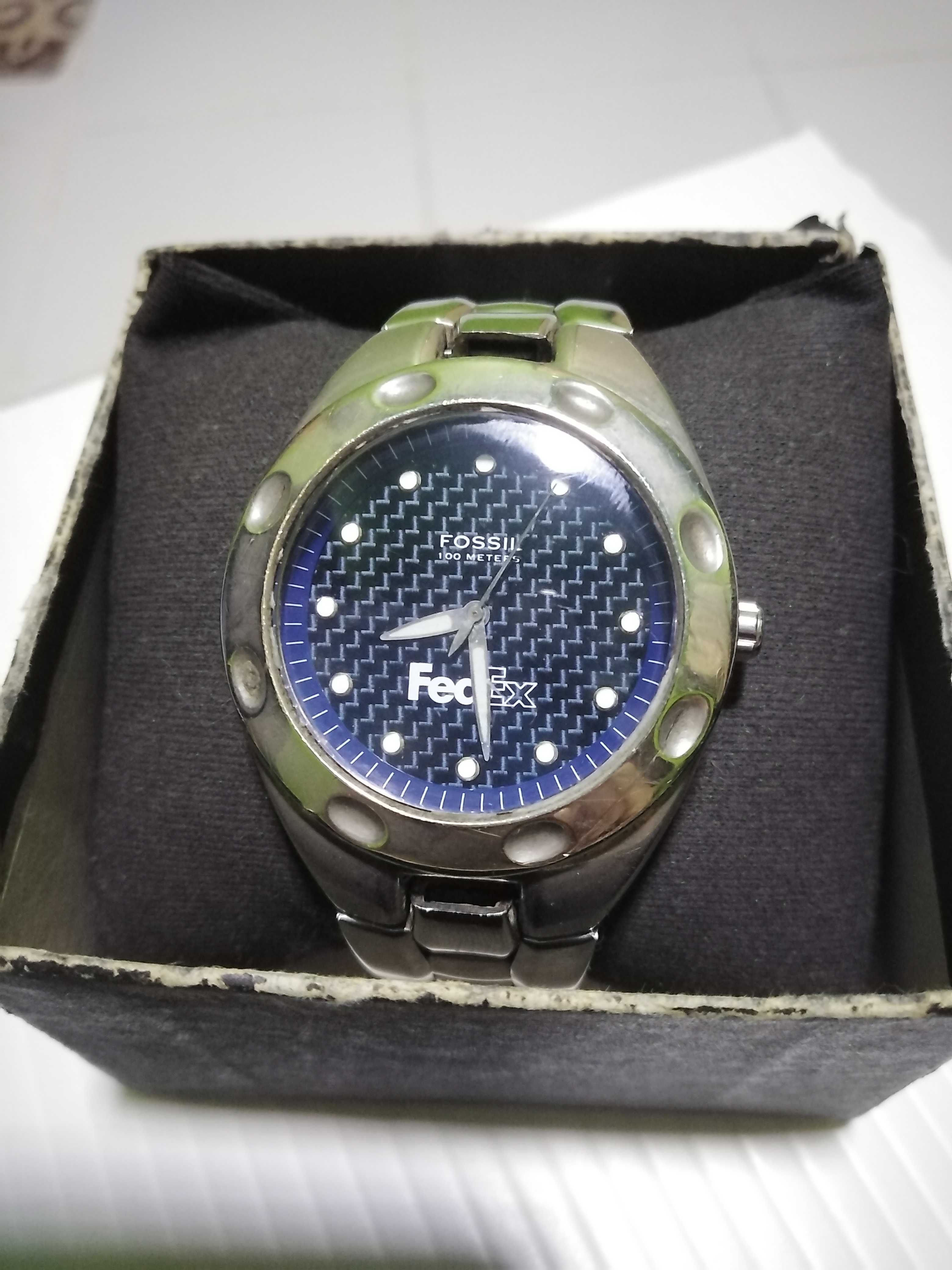 Fossil®แท้ Blue Men's Watch PR-5098 หน้าปัดน้ำเงิน39.6mm. Stainless Steel FEDEX