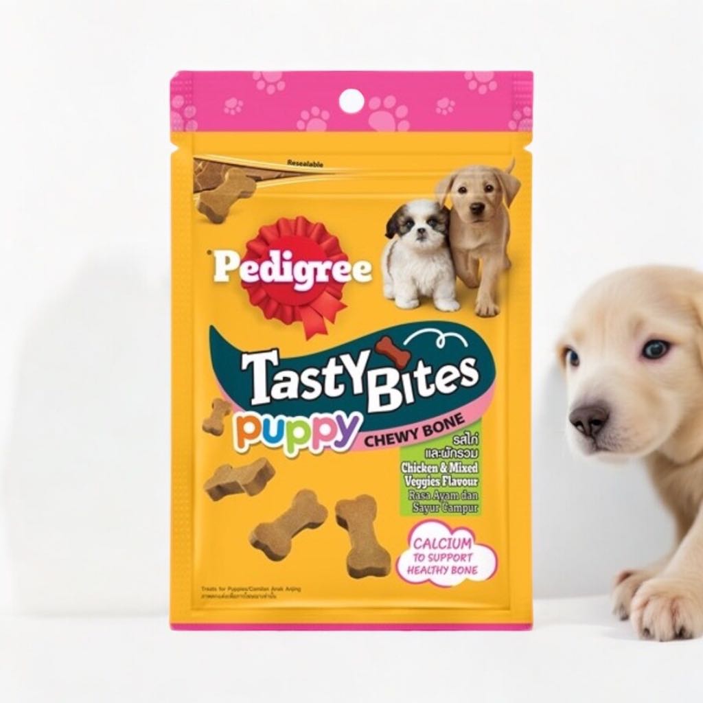 Pedigree Tasty Bites เพดดิกรี เทสตี้ ไบทส์ ขนมสุนัข 50g ( รส ไก่และ ผักรวม )