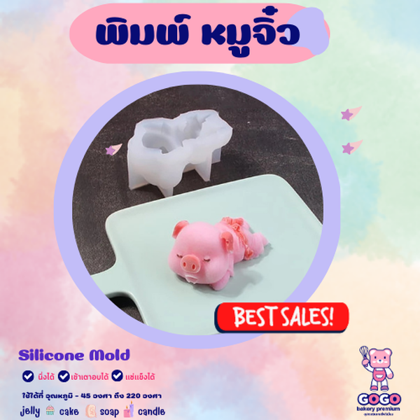 3D พิมพ์หมูจิ๋ว พิมพ์ซิลิโคน ทำวุ้น ทำขนม