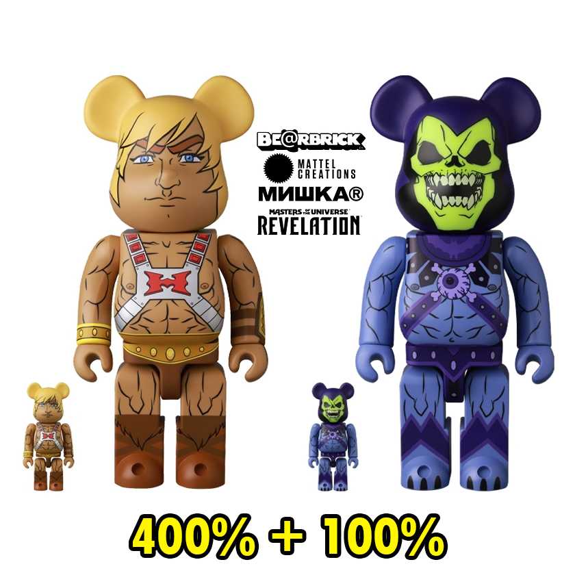 BE@RBRICK Mishka x Masters of The Universe - He-Man +  Skeletor 100% & 400% (TC)