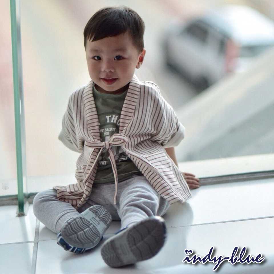 ชุดยูกาตะเด็ก indy blue  ผ้าสาลูสองชั้น ผ้ามัดย้อม เสื้อมัดย้อม เสื้อผ้าครอบครัว ย้อมสีธรรมชาติ