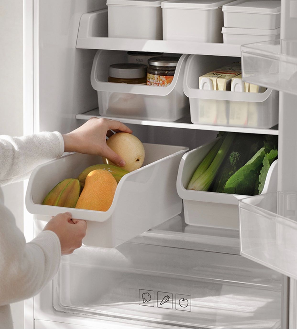 Refrigerator storage box กล่องเก็บผัก ผลไม้สดในตู้เย็น