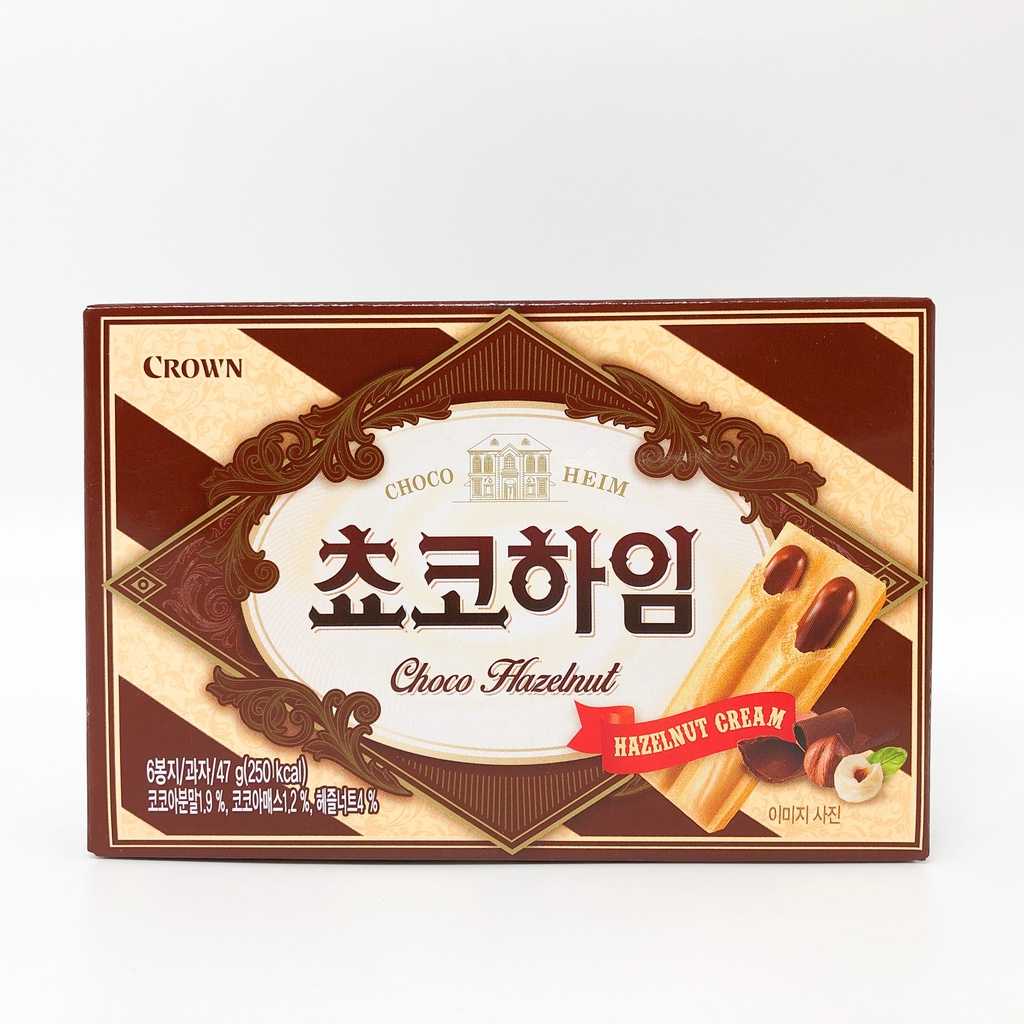 [ กล่องใหญ่ ]  Crown ขนมบิสกิต สอดไส้ครีมช็อกโกแลตผสมเฮเซลนัท