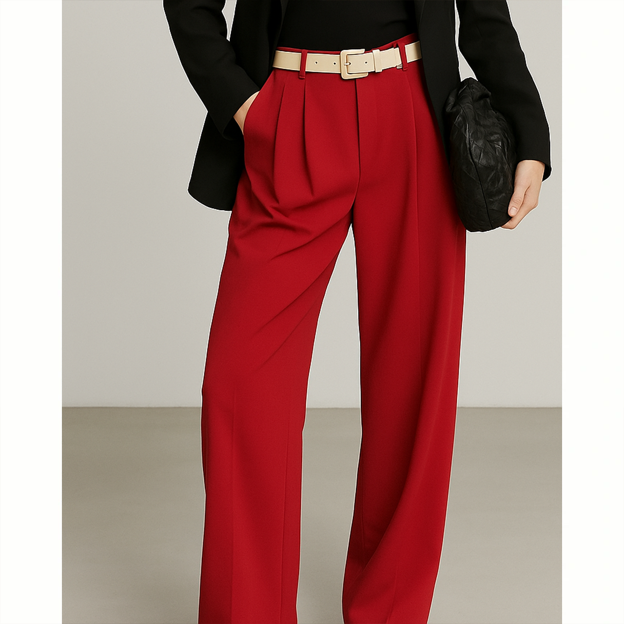 MMCHIC High Waisted Pants (Red)