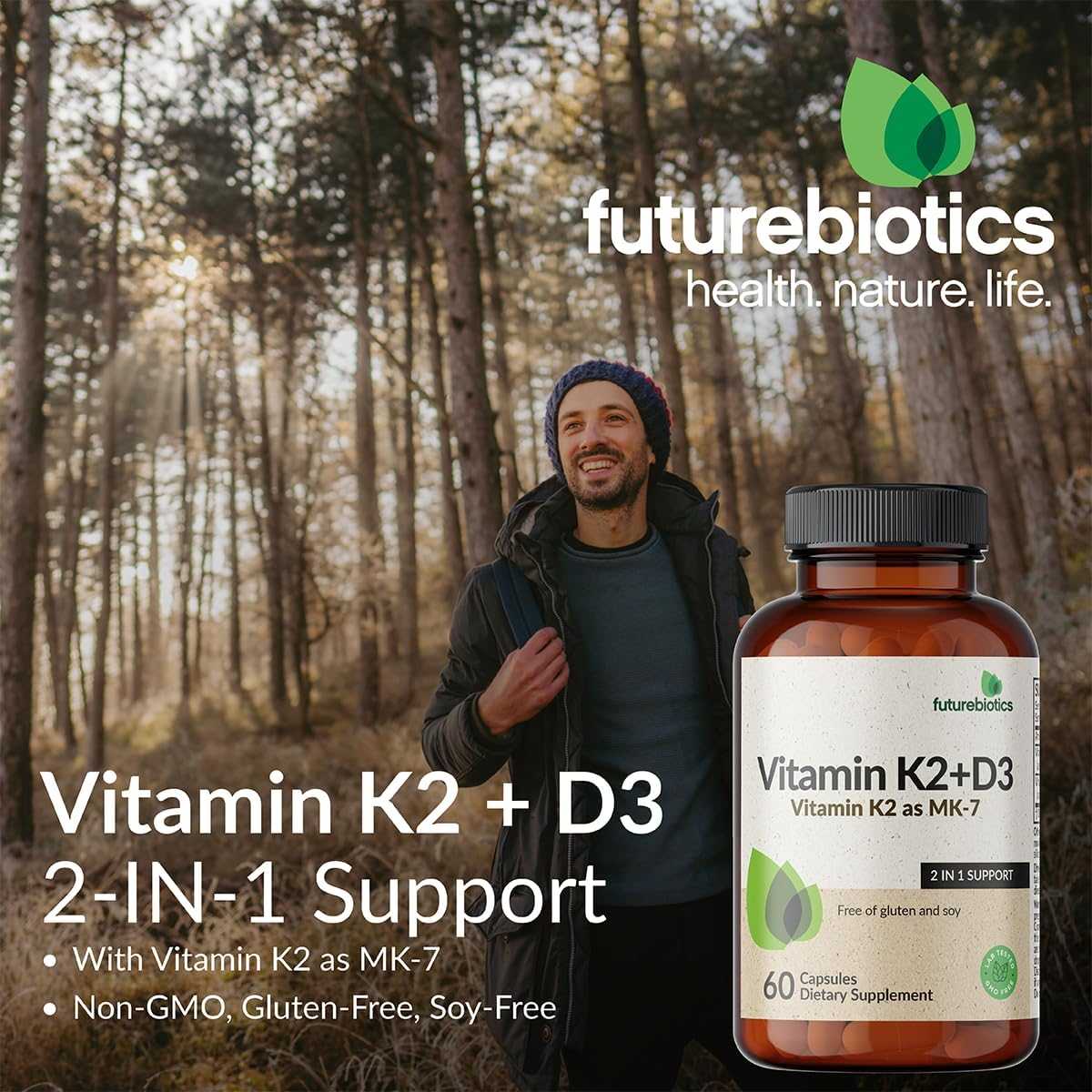 D3 K2  รุ่นเข้มข้น   D3 5,000 IU / K2 - 90 mcg  60CAP