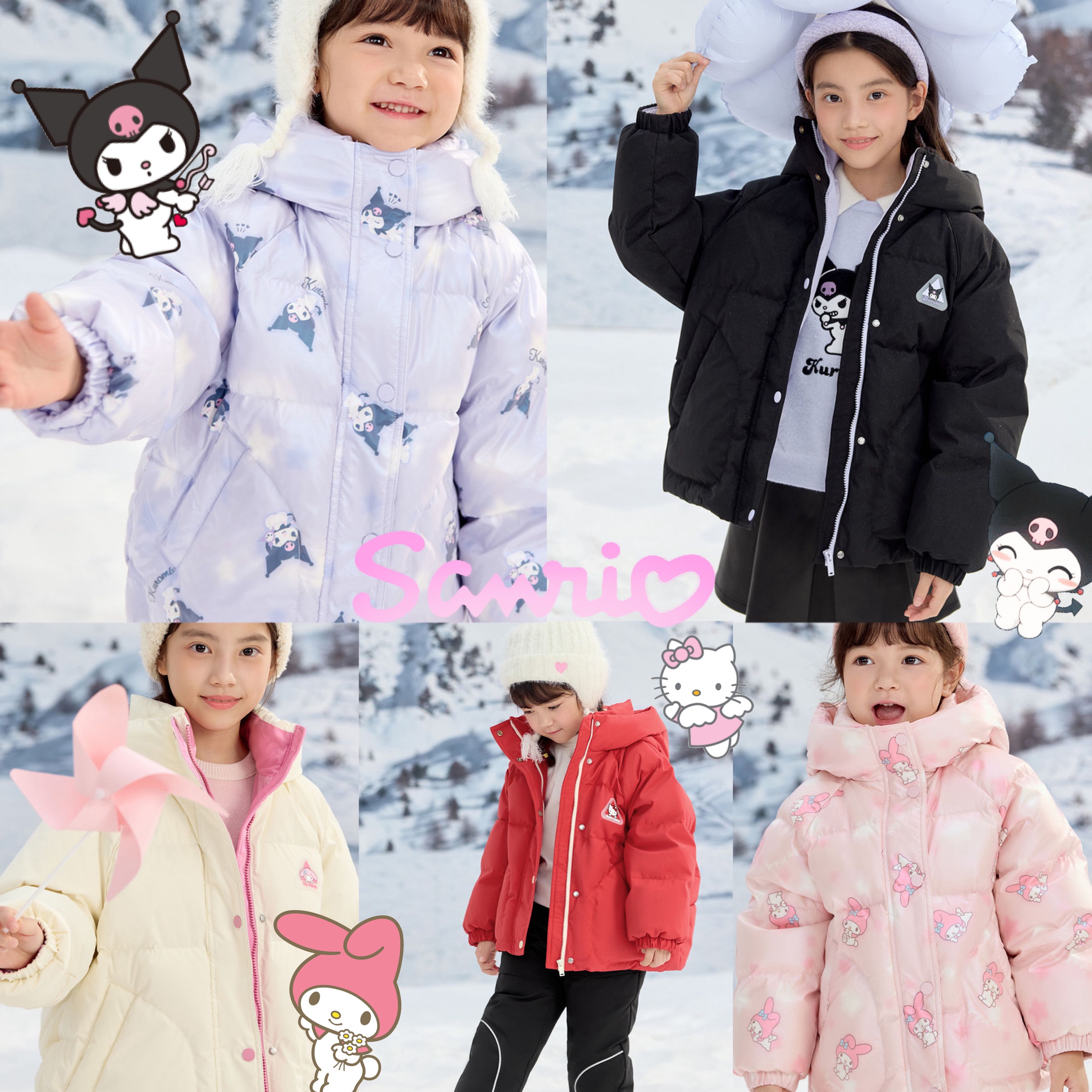 Preorder12-15วัน-(ขนเป็ด90%) กันน้ำ กันลม ติดลบได้Sanrio ลิขสิทธิ์แท้ 