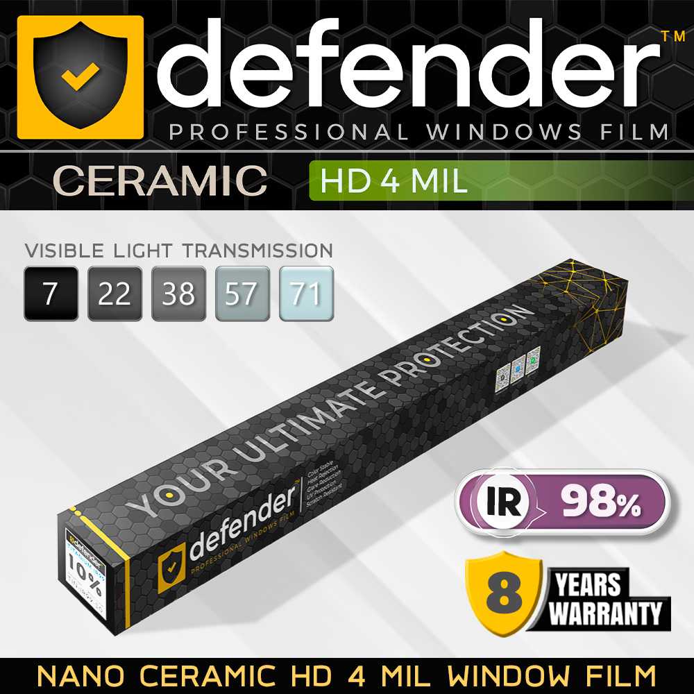 HD 4MIL Ceramic Nano Window Film DEFENDER