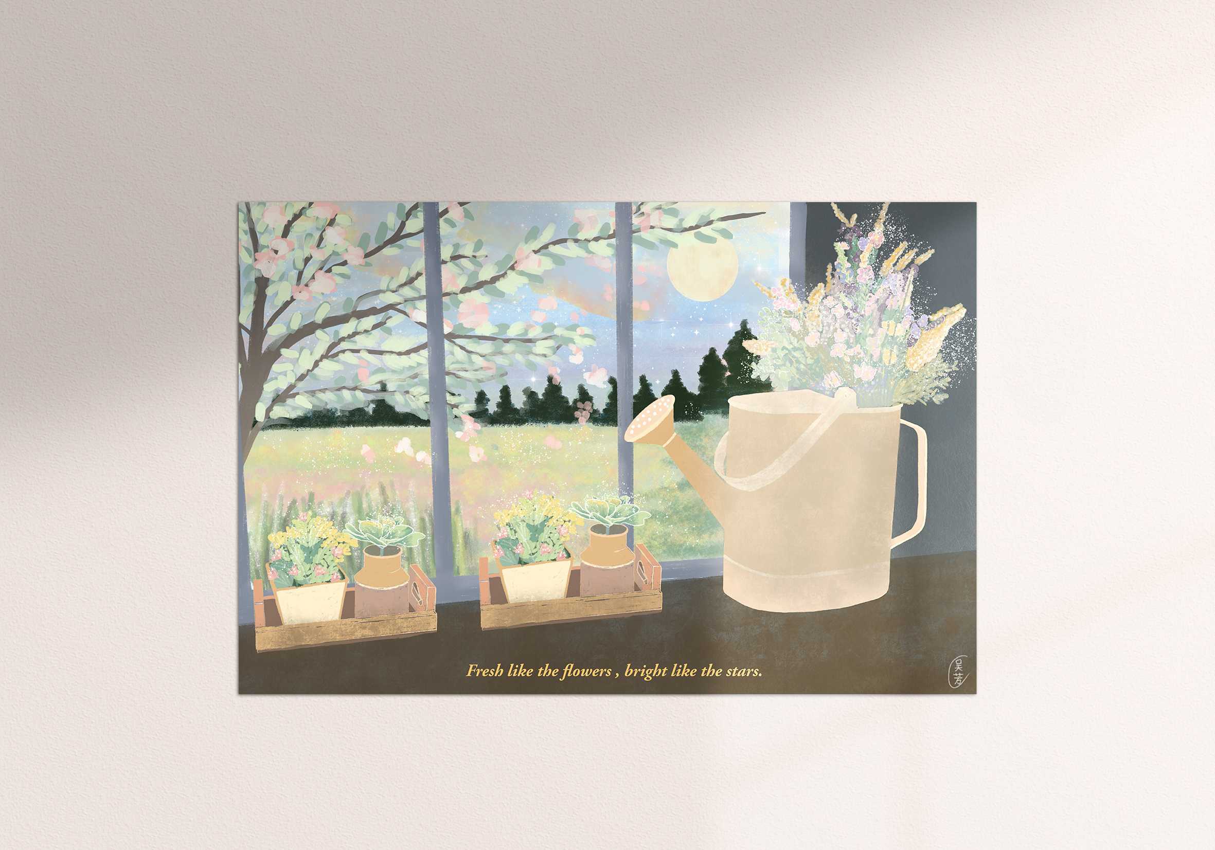 Art print Postcard [Flower star]