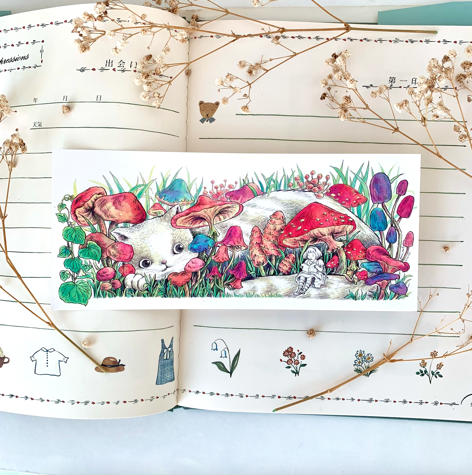 Long Postcard - Reading in Wonderland