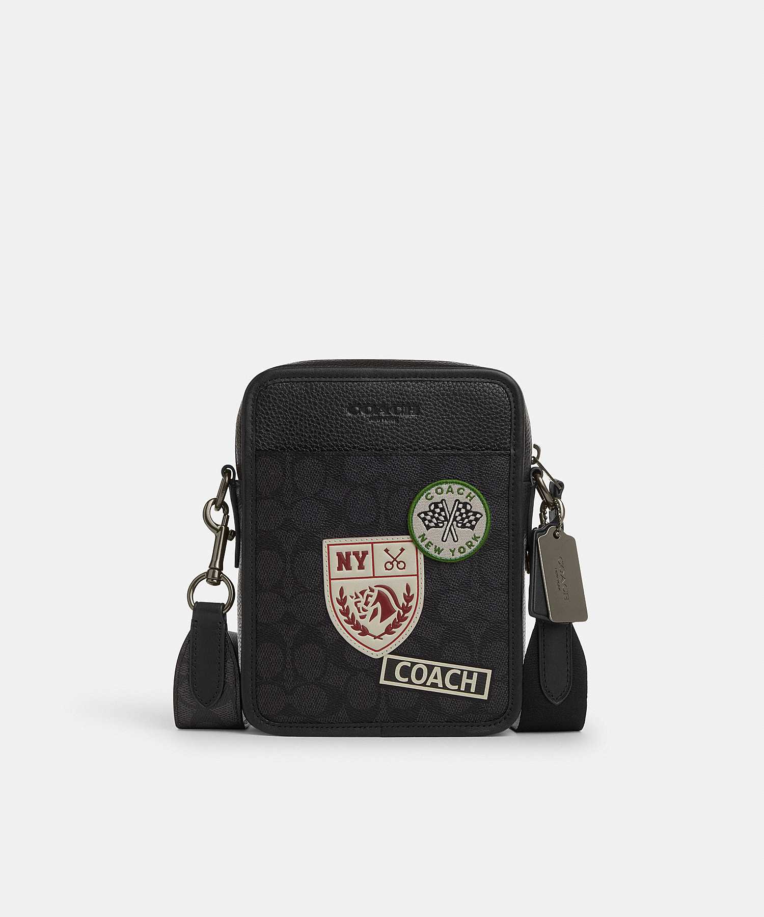 COACH SULLIVAN CROSSBODY IN SIGNATURE CANVAS WITH PATCHES CY894 QBA5F