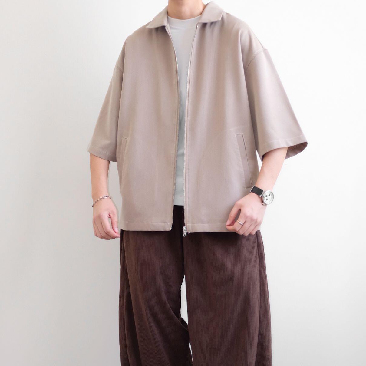 MONO MART • Cropped Japan Cotton Oversized ZipUp Jacket Shirt