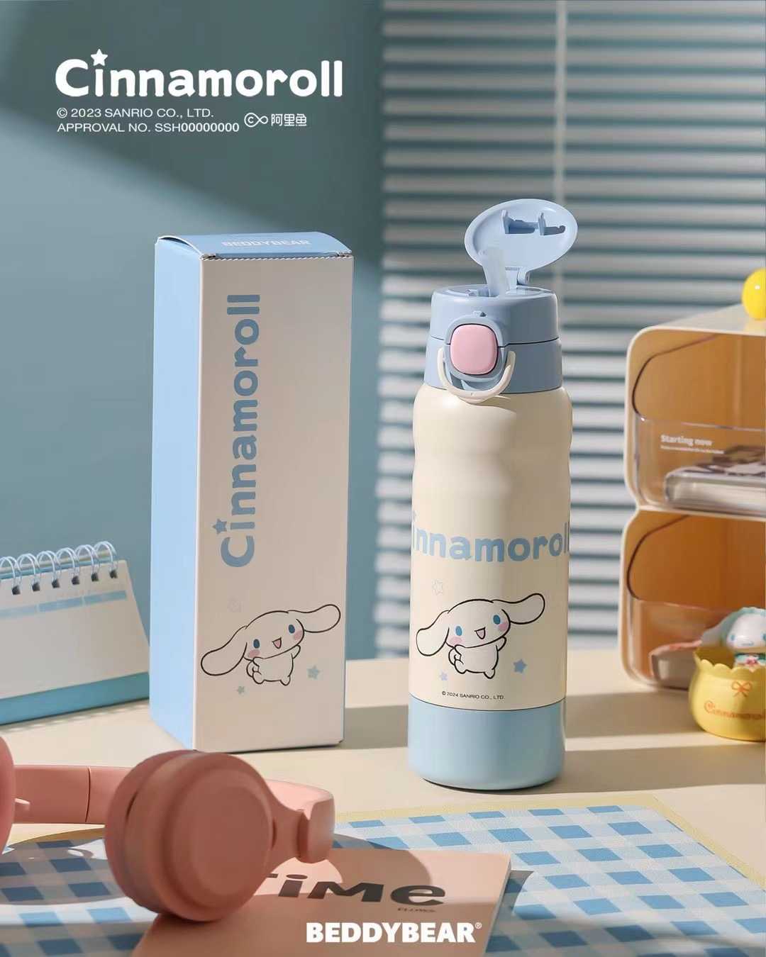 BeddyBearXCinnamoroll กระติกน้ำสูญญากาศ 3IN1 ใช้งานได้ 3 แบบ เก็บอุณหภูมิ BBA019-008CR 530 ml.