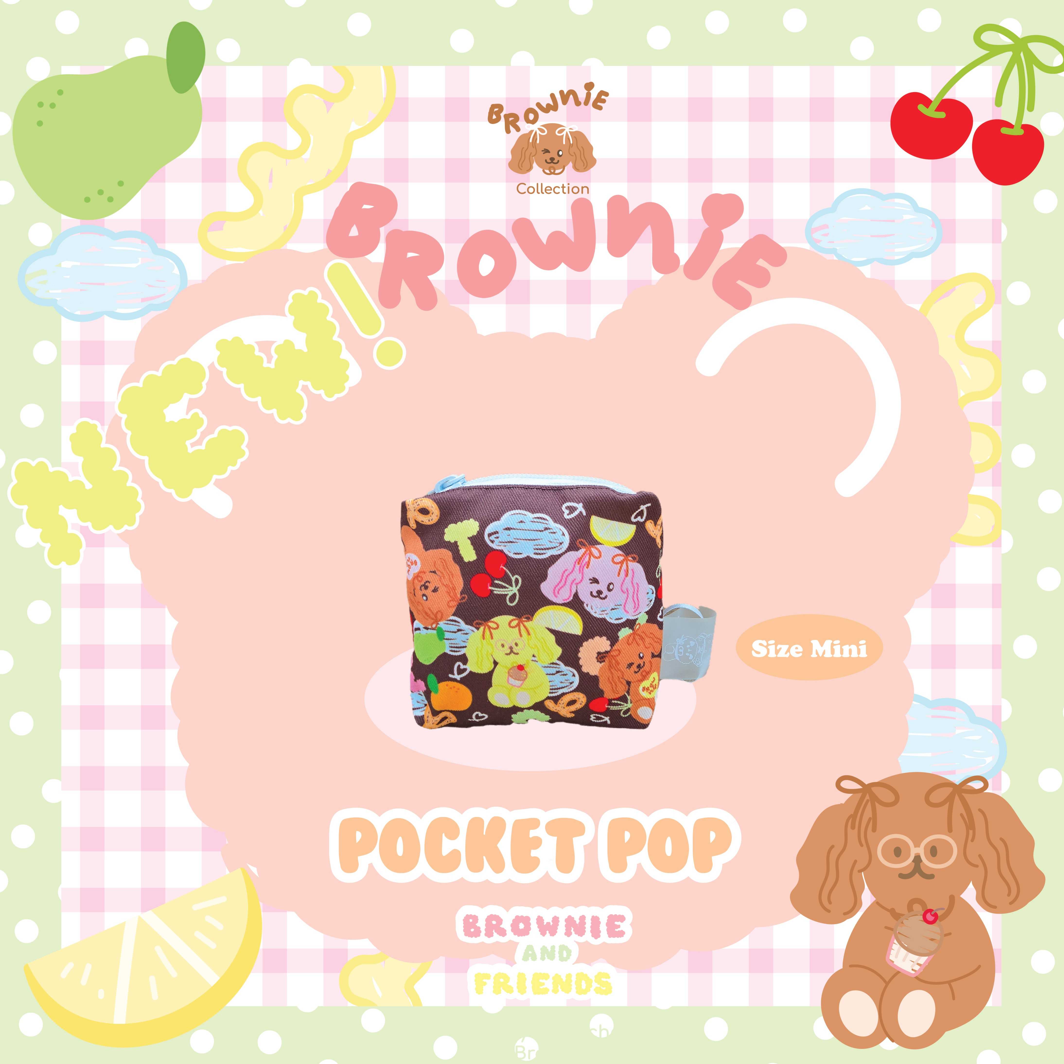 Pocket pop ลาย Brownie & friends [กระเป๋าใบเล็ก size mini มีซิป]