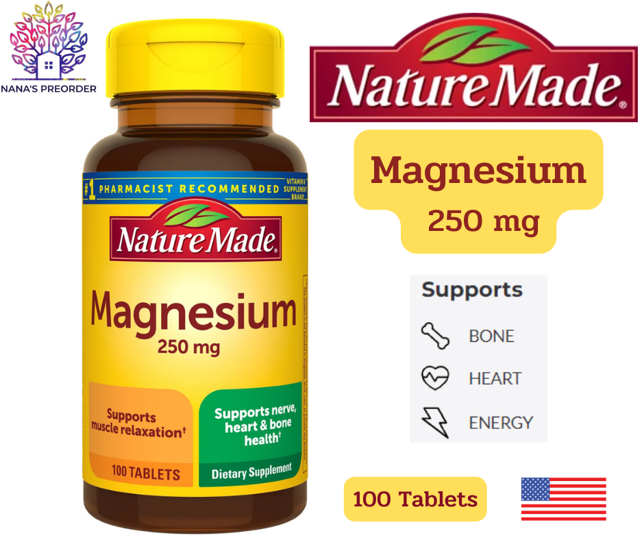 แมกนีเซียม Nature Made Magnesium  250 mg 100 Tablets