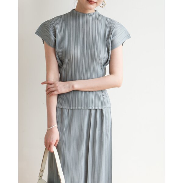 2MUAY รุ่น GJO1307 เสื้อพลีทคุณภาพ SHORT SLEEVE HIGH NECK PLEATED TOP 8 สี FREE SIZE