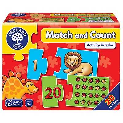 ORCHARD TOYS, Match and Count Jigsaw เรียนรู้การนับเลข สำหรับ 3 ปี+ ลิขสิทธิ์แท้ นำเข้าจากอังกฤษ