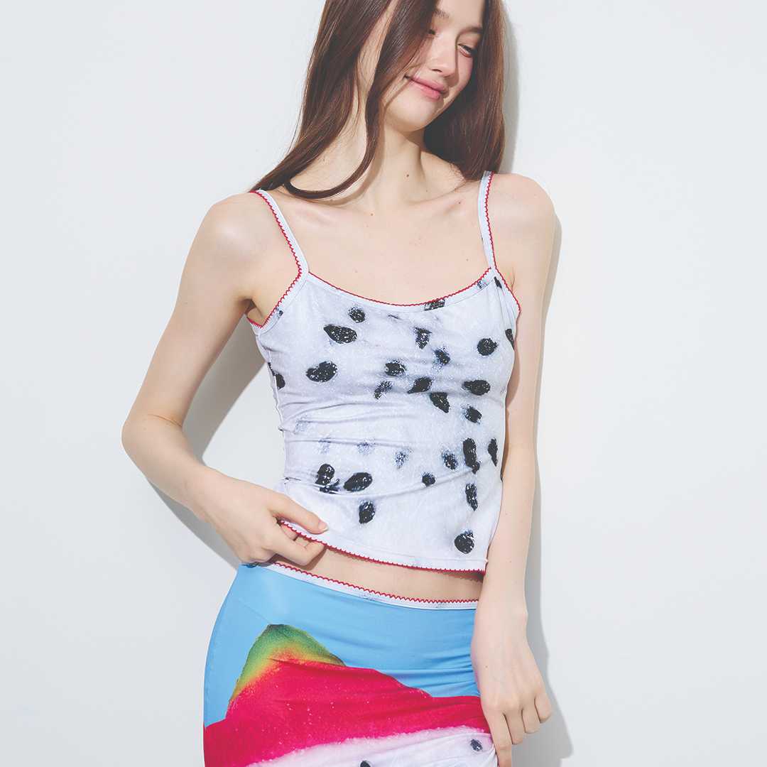 BLACKDOG BKK -  Dragon fruit cami  สายเดี่ยวลายแก้วมังกร - BD2505
