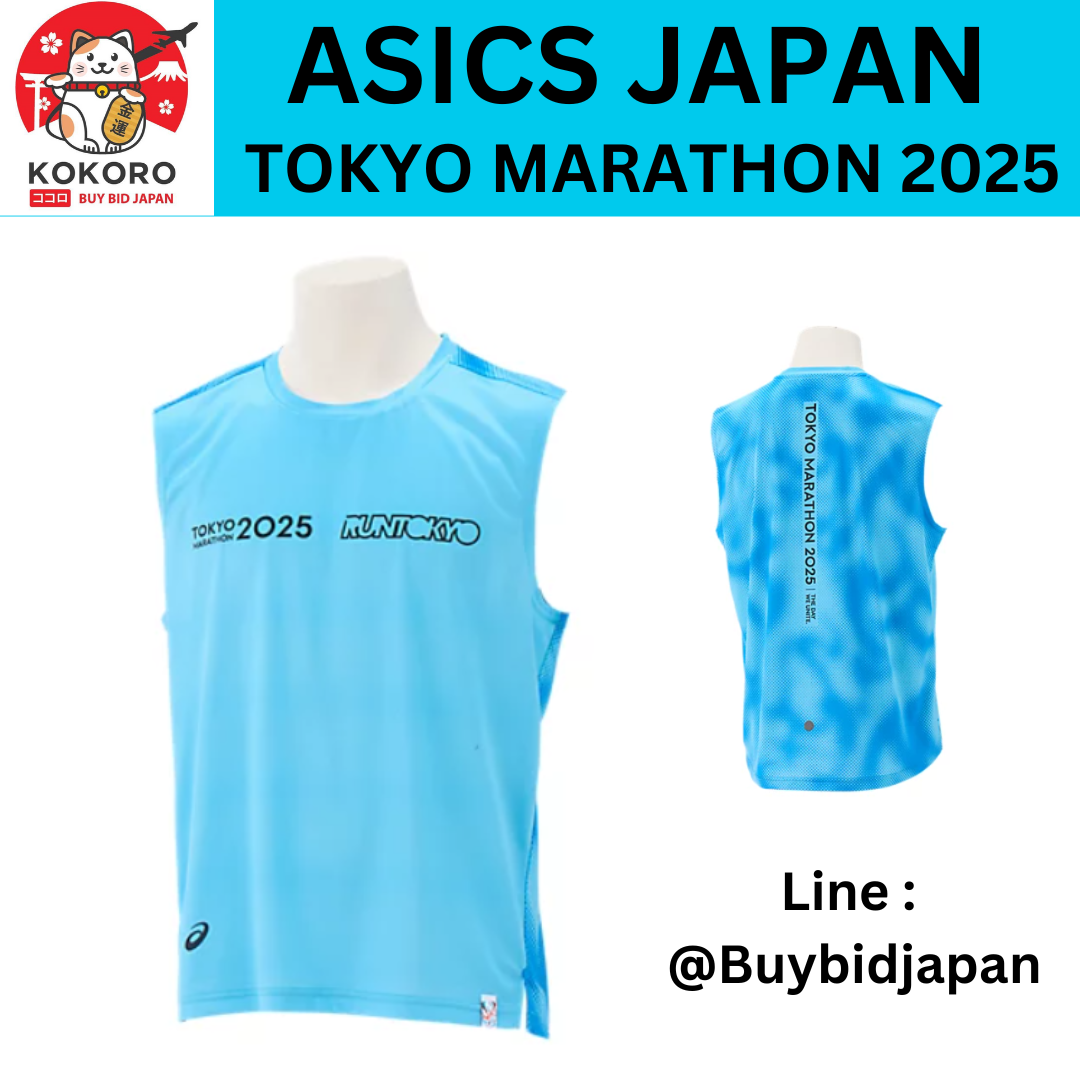 [PRE-ORDER] Asics เสื้อวิ่ง แขนกุด โตเกียวมาราธอน 2025 Tokyo Marathon Sleeveless Shirt สี Aquarium