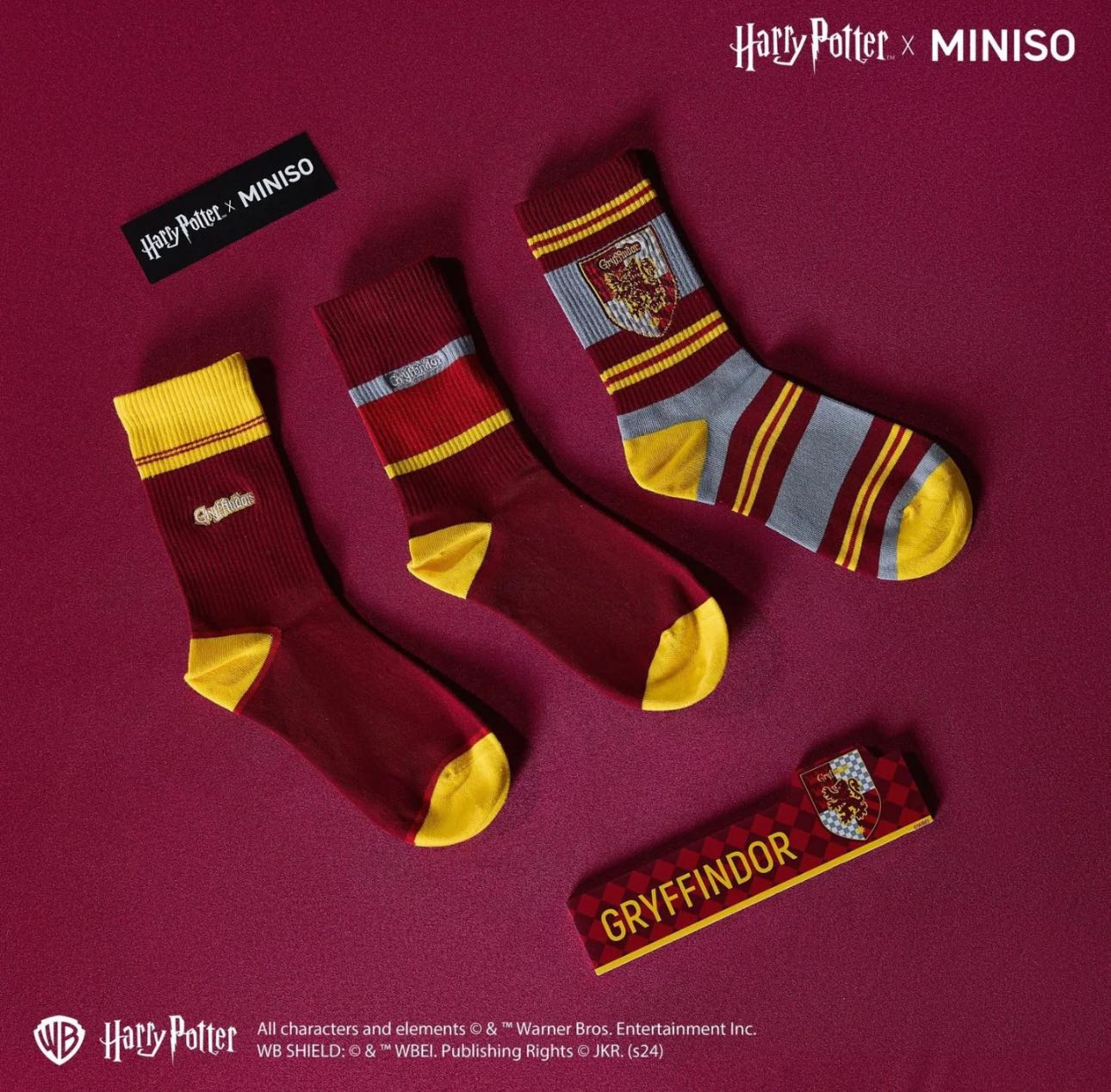 Preorder/Miniso x Harry Potter Series 3 Pairs of Stockings 