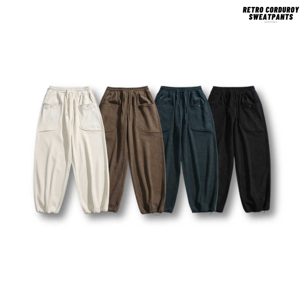 (พร้อมส่ง) Jeera168 |  Retro Corduroy Sweatpants (บุขนด้านใน)
