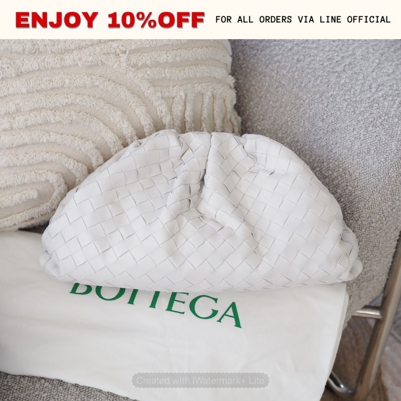 NEW! BOTTEGA VENETA Pouch สี White | Bag