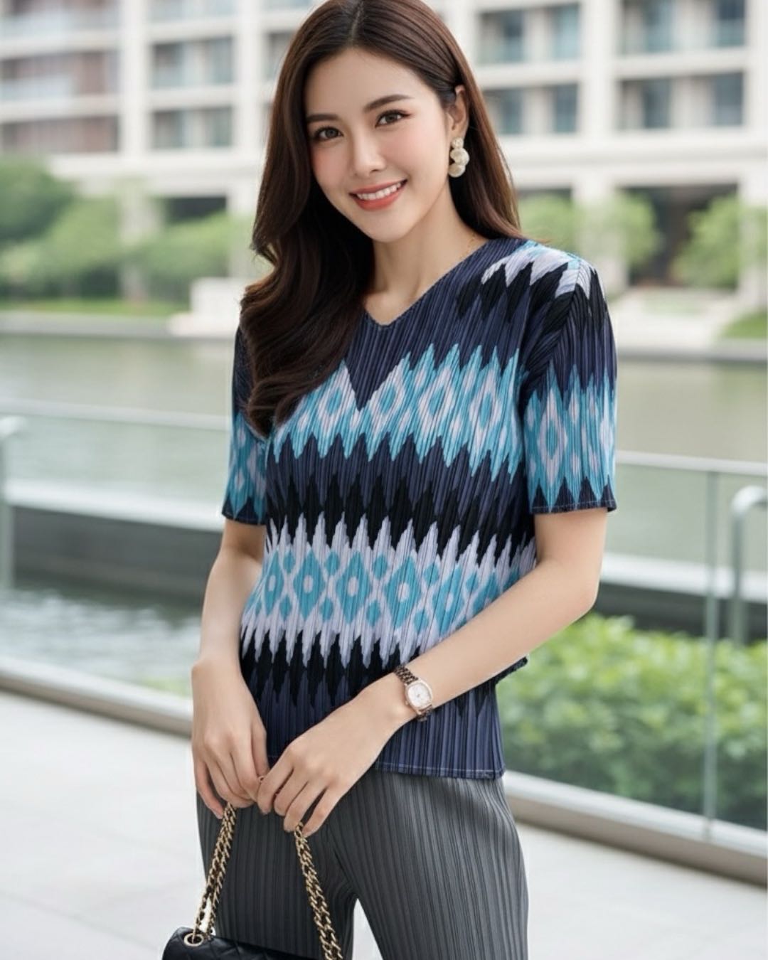  #bjpleatsTop240303 (690THB)—blue