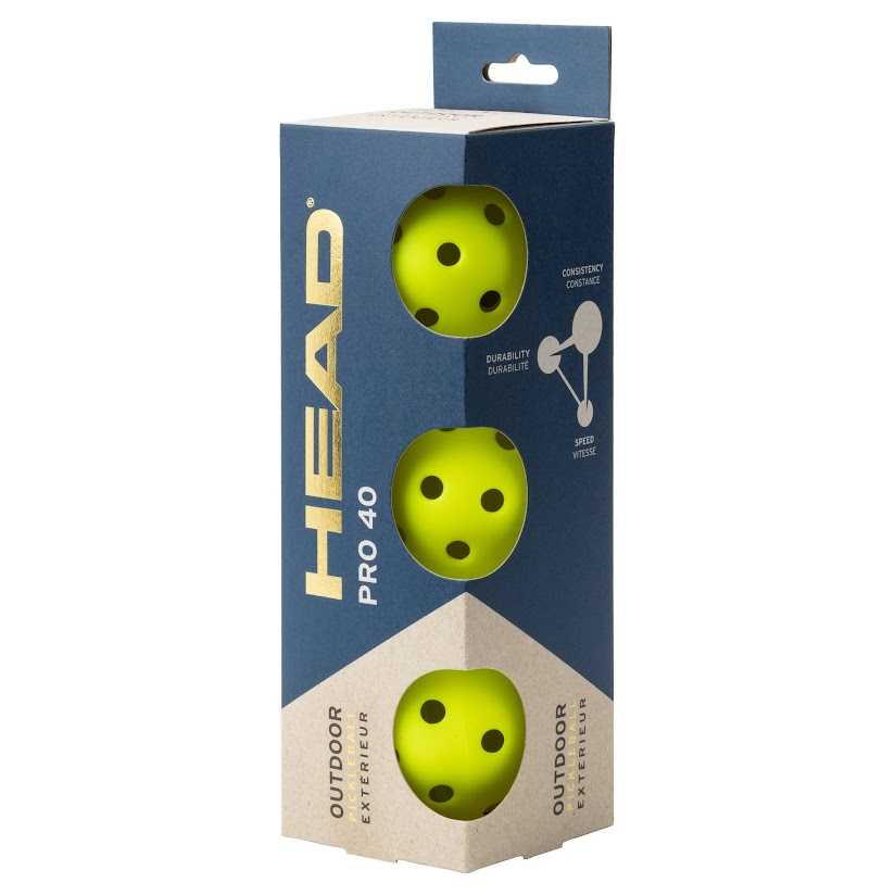 ลูกพิกเกิลบอล  HEAD PRO  40 OUTDOOR (1x3PCS) (557025)