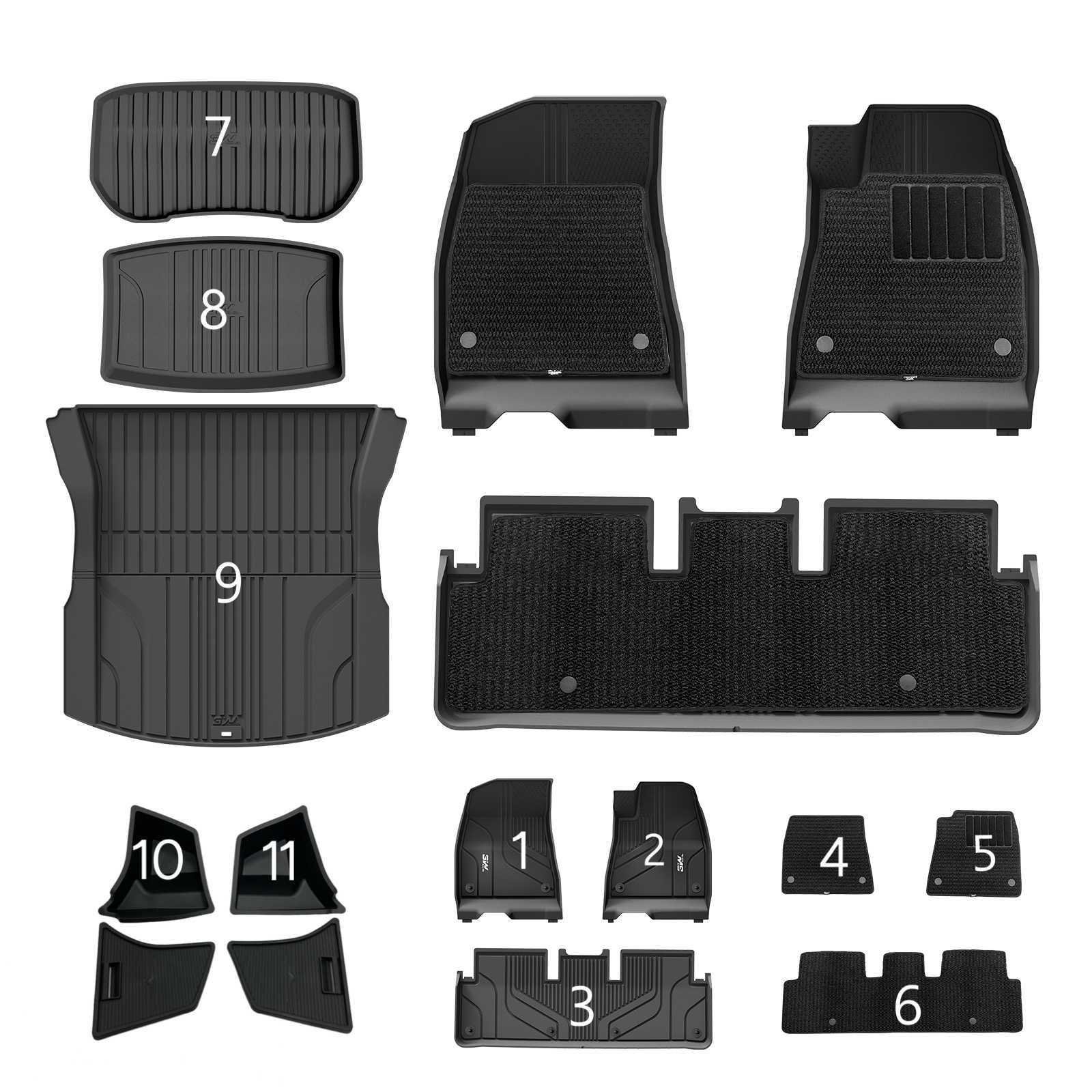 Model 3 HL car mat with Carpet : 11 ชิ้น