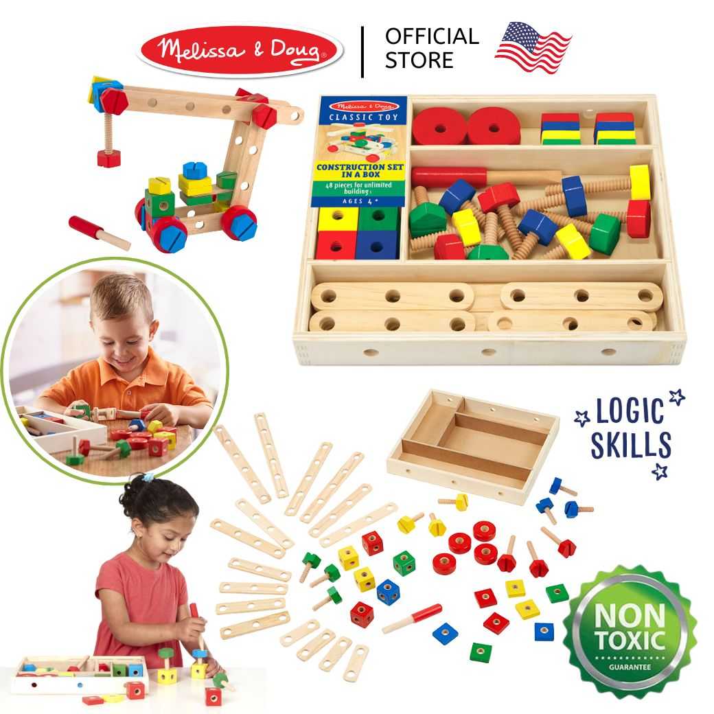 (ของแท้ USA) ของเล่น STEM ชุดเครื่องมือช่าง ของเล่น ขันน๊อต Construction Set Melissa & Doug 5151